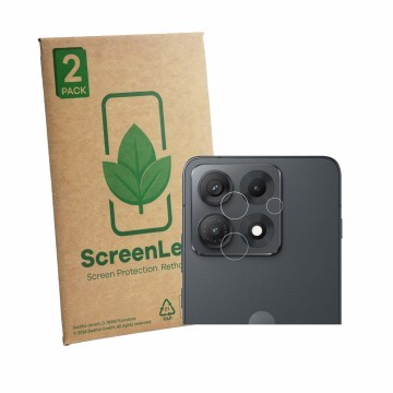 Front side of a product packaging with the brand logo ScreenLeaf. Next to it is the device Motorola Edge 70 Max (ONLY Camera) 