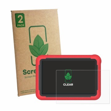 Vorderseite einer Produktverpackung mit dem Markenlogo ScreenLeaf. Daneben ist das Gerät Launch X431 PROS V5.0 mit dem zugehör
