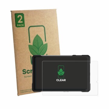 Parte frontal de un envase de producto con el logotipo de la marca ScreenLeaf. Al lado se muestra el dispositivo 8849 Tank Pad