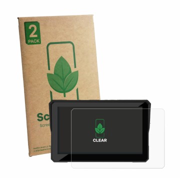 Vorderseite einer Produktverpackung mit dem Markenlogo ScreenLeaf. Daneben ist das Gerät Carpuride W502T Pro 5
