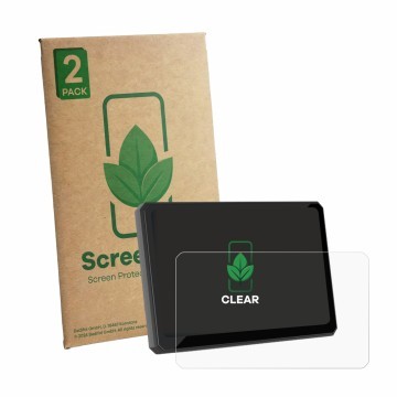Face avant d’un emballage produit avec le logo de la marque ScreenLeaf. À côté, l’appareil Carpuride W702BS Pro 7