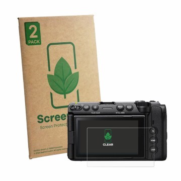 Vorderseite einer Produktverpackung mit dem Markenlogo ScreenLeaf. Daneben ist das Gerät Sony Cinema Line FX5 mit dem zugehöri