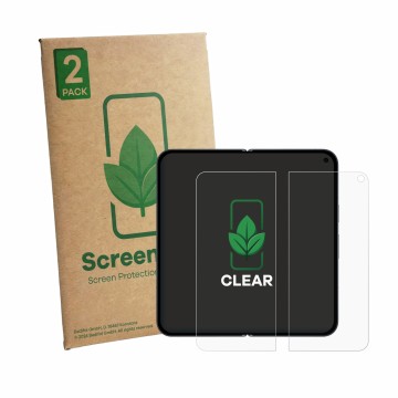 Parte frontale di una confezione del prodotto con il logo del marchio ScreenLeaf. Accanto è raffigurato il dispositivo Google 