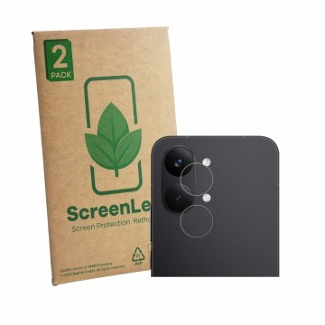 Parte frontale di una confezione del prodotto con il logo del marchio ScreenLeaf. Accanto è raffigurato il dispositivo Xiaomi 