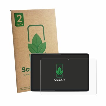 Parte frontale di una confezione del prodotto con il logo del marchio ScreenLeaf. Accanto è raffigurato il dispositivo Lenovo 