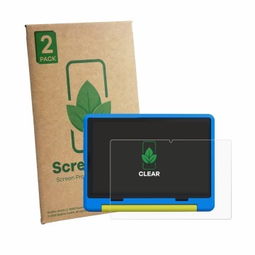 Parte frontal de un envase de producto con el logotipo de la marca ScreenLeaf. Al lado se muestra el dispositivo Laptok KB1016
