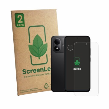 Face avant d’un emballage produit avec le logo de la marque ScreenLeaf. À côté, l’appareil Xiaomi Redmi Note 17 5G (Avant+Camé
