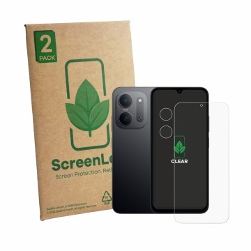 Vorderseite einer Produktverpackung mit dem Markenlogo ScreenLeaf. Daneben ist das Gerät Xiaomi Redmi 17C 5G (Display+Kamera) 