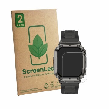 Parte frontale di una confezione del prodotto con il logo del marchio ScreenLeaf. Accanto è raffigurato il dispositivo Ulefone