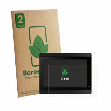 Front side of a product packaging with the brand logo ScreenLeaf. Next to it is the device Garmin GMI 40 shown with the corres