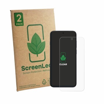 Face avant d’un emballage produit avec le logo de la marque ScreenLeaf. À côté, l’appareil Vivo X500 Pro Max est représenté av