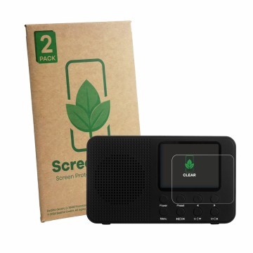 Parte frontal de un envase de producto con el logotipo de la marca ScreenLeaf. Al lado se muestra el dispositivo Camry CR 1918
