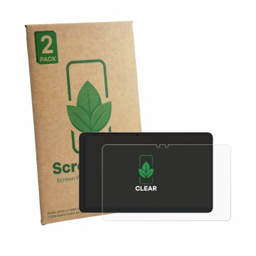 Parte frontal de un envase de producto con el logotipo de la marca ScreenLeaf. Al lado se muestra el dispositivo Honor Pad X7b
