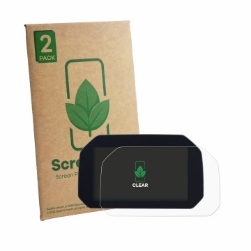 Vorderseite einer Produktverpackung mit dem Markenlogo ScreenLeaf. Daneben ist das Gerät BMW F 450 R TFT-Display 6.5