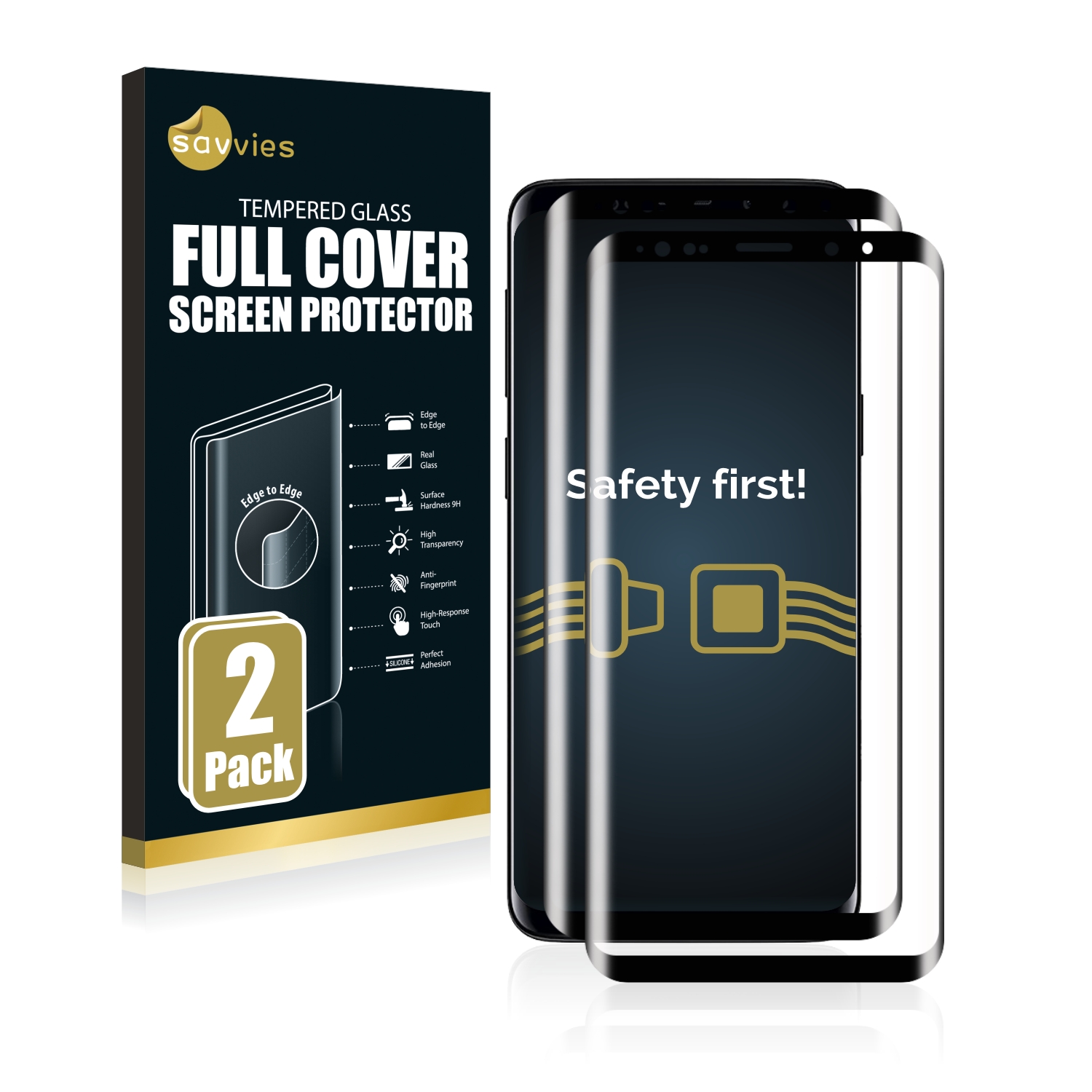 2x Savvies® Xtreme Glass 3D Full Cover Tempered Glass Screen Protector