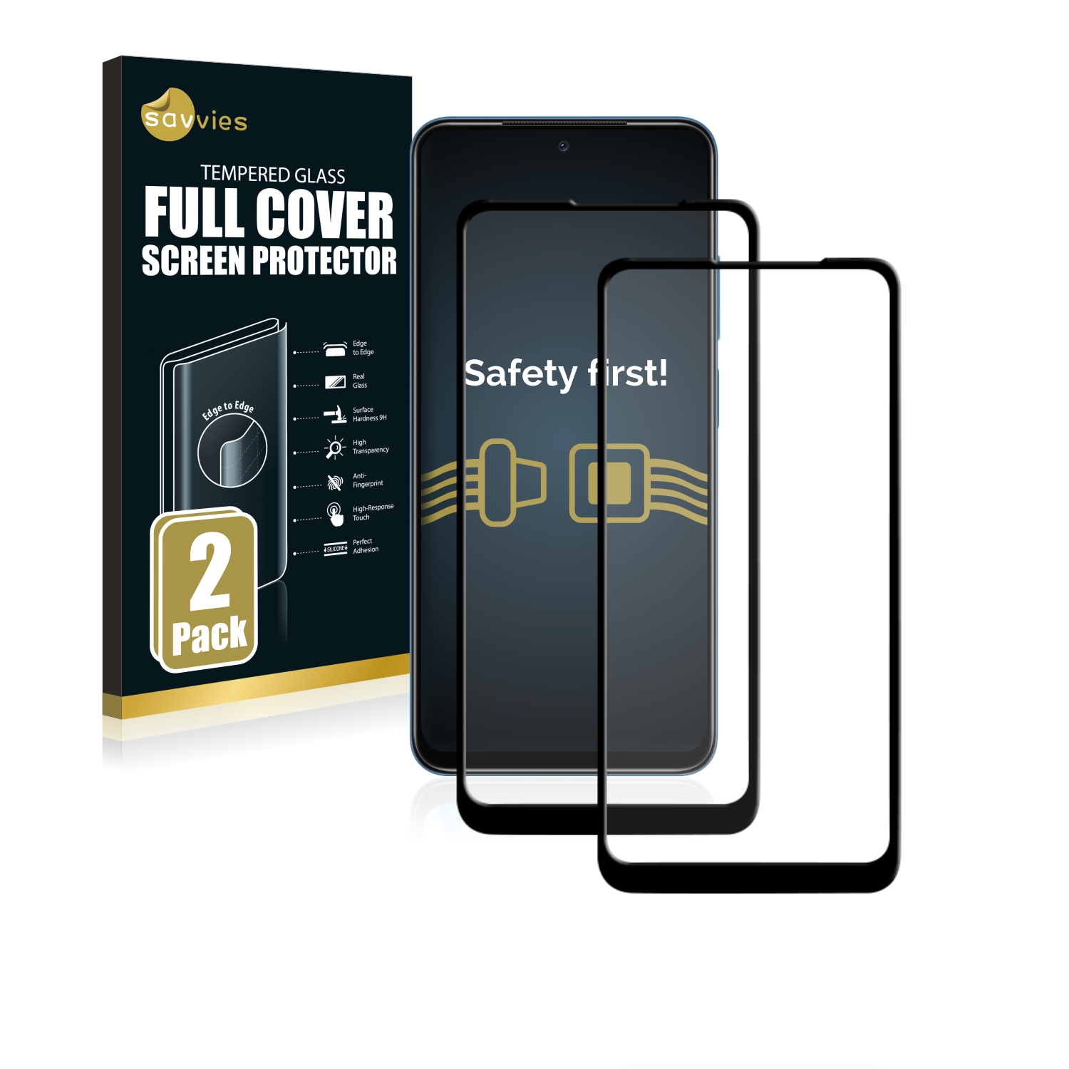 2x Savvies Xtreme Glass 2.5D Full Cover Panzerglas für Xiaomi Redmi