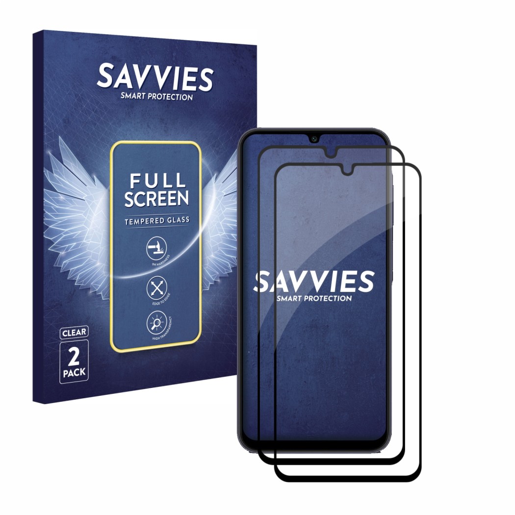2x Savvies Verre Trempé FHD33 2.5D Full Screen Protection d'écran en verre  trempé pour Samsung Galaxy A25 5G (noir)